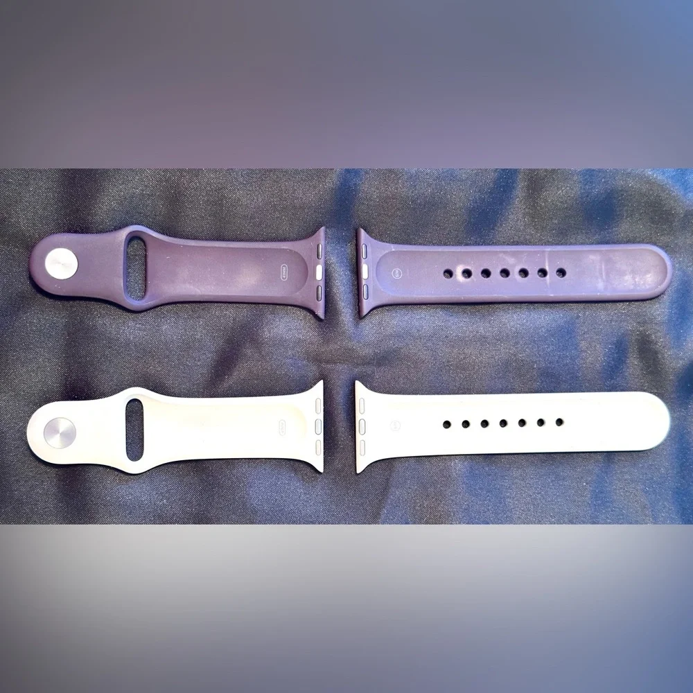 Silicone Smartwatch Bands in Cream/Checkerboard Gray/ Brown Universal Fit
